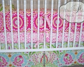 Custom Baby Crib Bedding -Design Your Own-  Kumari Gardens in Pink