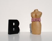 Pink and Beige Stretch Bracelet