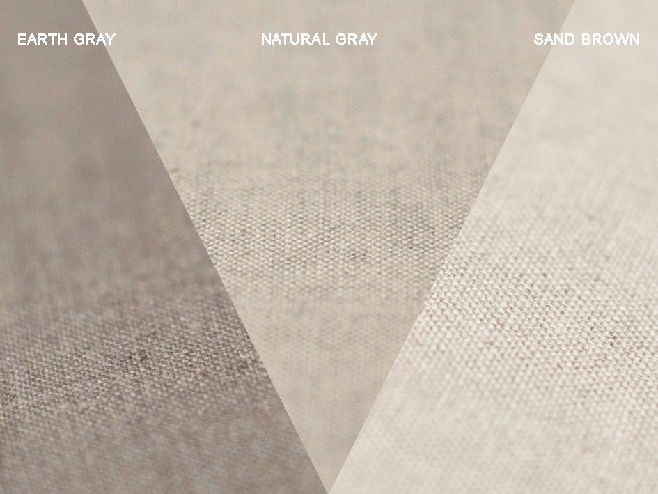 Linen fabric samples. Earth gray Natural gray Sand brown. Lovely Home Idea