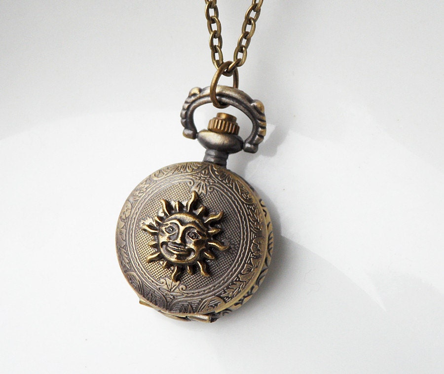 Sun God Pocket Watch Necklace