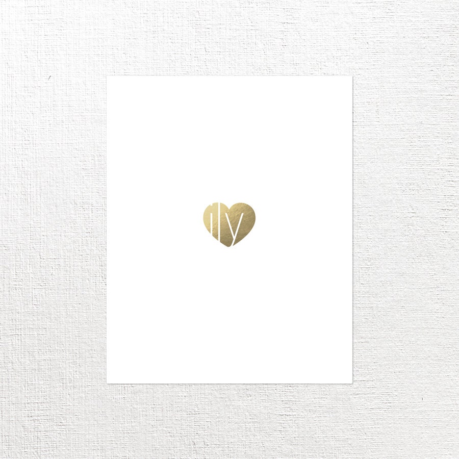ON SALE // 60% Off ILY Letterpress Print in Gold