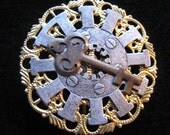 steampunk Cravat, Lapel, Ascot stick pin, FREE SHIPPING