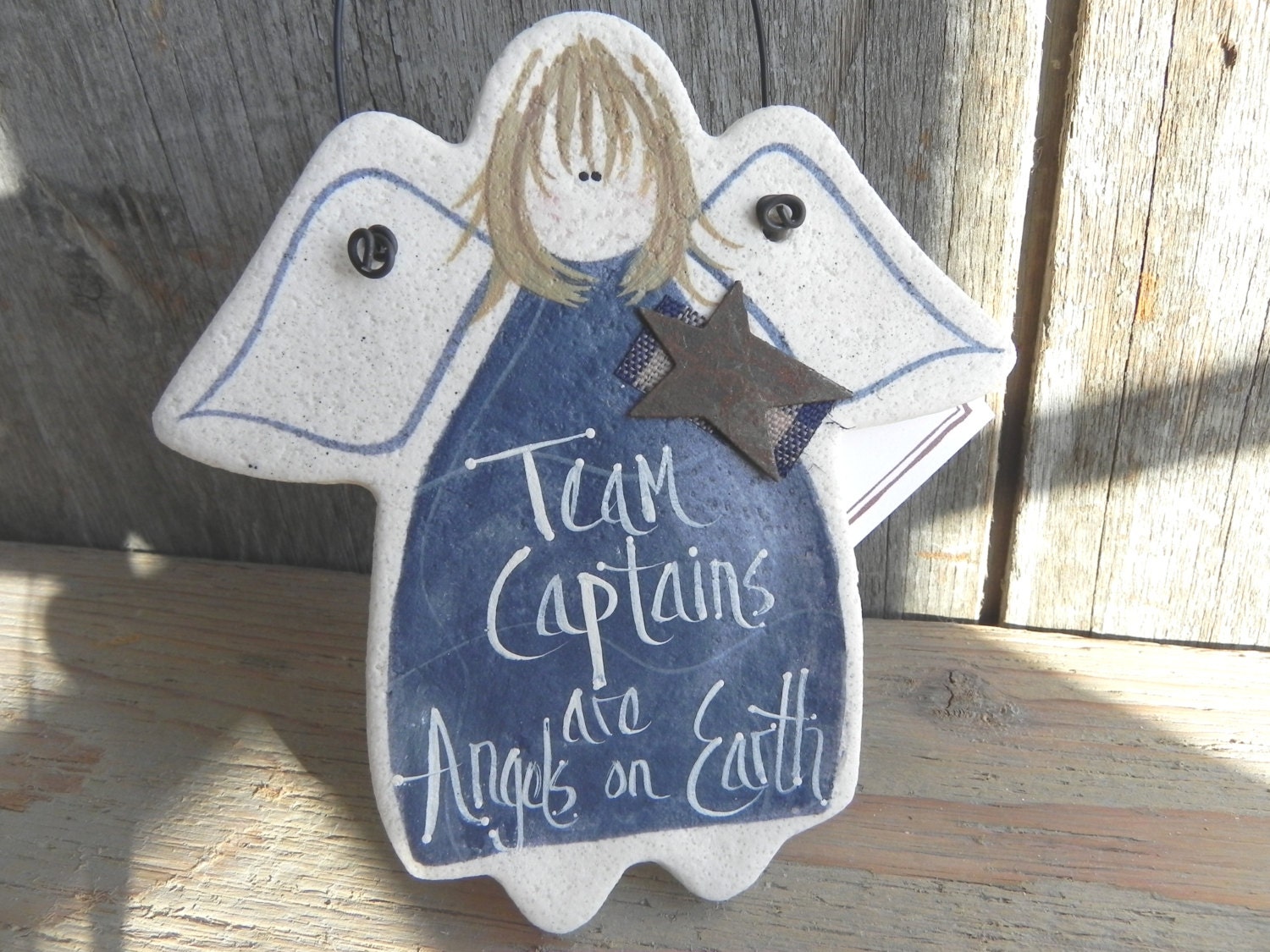 Team Captain Gift Salt Dough Angel Ornament