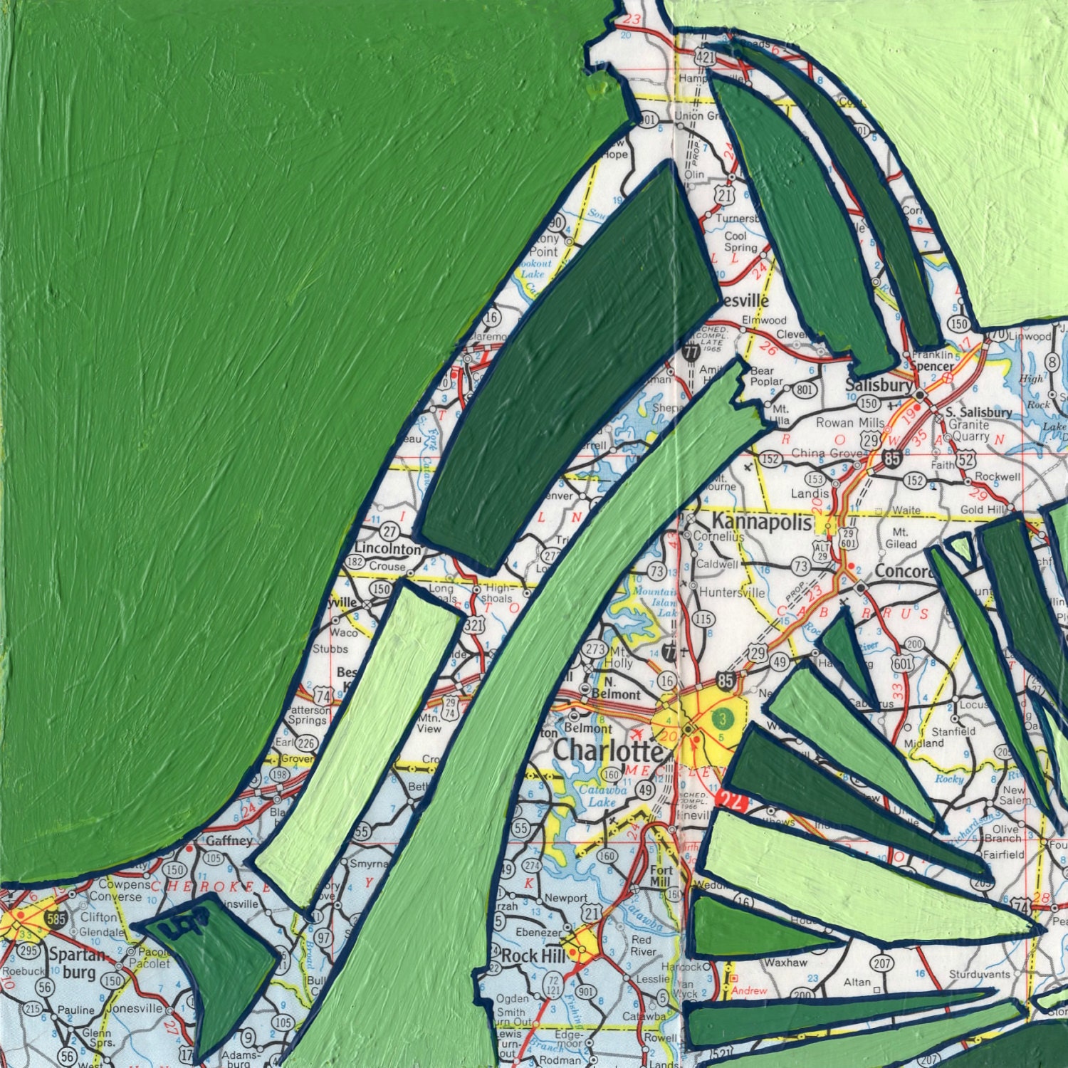 Bike Charlotte-North Carolina - bike art showing Rock Hill, Fort MIll, Kannapolis