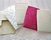 5 teeny tiny miniature square envelope note sets in handmade papers  stationery party favors weddings guest book table number