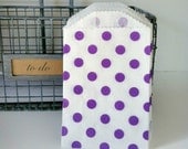Purple Polka Dot Treat Bags, wedding favor bags, party treat bags, polka dot favor bags, purple favors