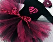 Girl Birthday Outfit Tutu Hot Pink Zebra Personalized Gift Set