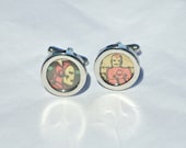 Iron Man Cuff Links Ironman Cufflinks Avengers superhero gift geeky accessories recycled handmade comic book vinage comics marvel