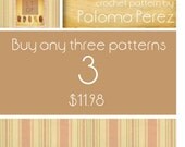 Crochet Pattern - CHOOSE ANY 3 from La tienda de Paloma