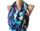 neon infinity scarf , trendscarf, girly girl , spring summer chiffon scarf , womens fashion loop scarf