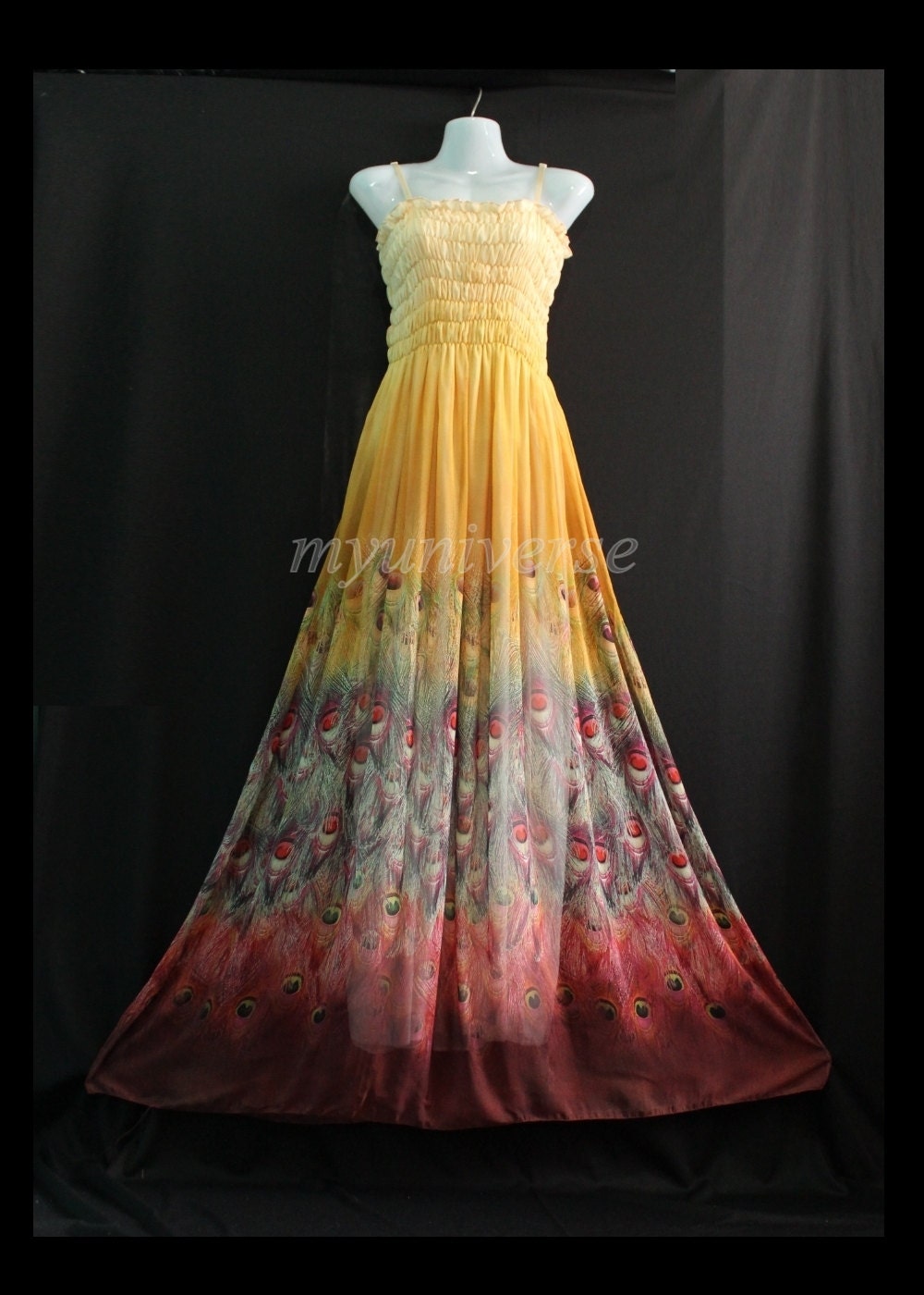 Prom Dress Sundress Plus Size Long Evening Maxi Bridesmaid Dress Formal Party Beach Peacock