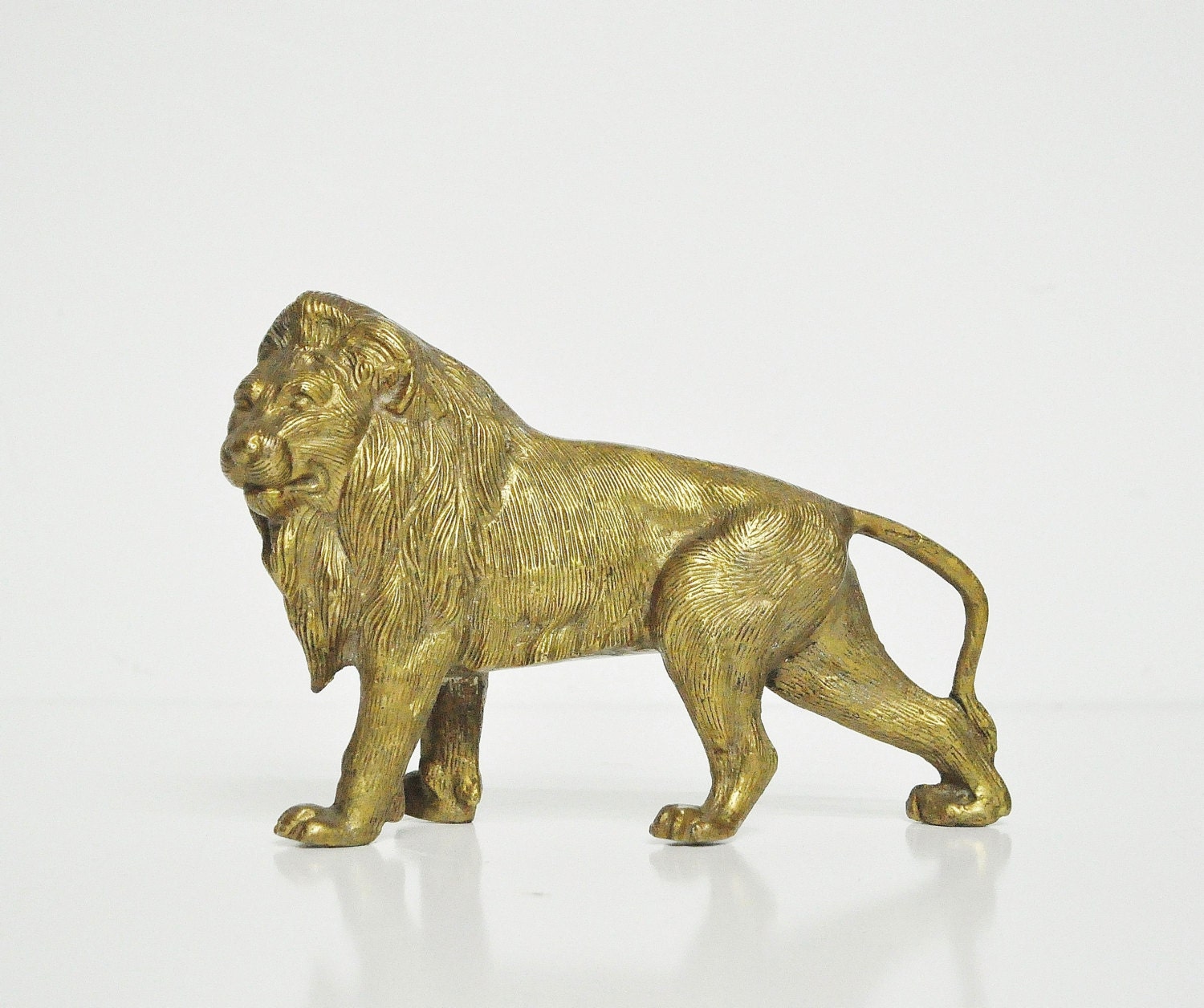 Vintage Brass Lion Figurine