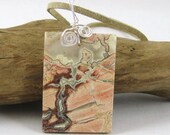 Jasper Gemstone Necklace Suede Cord