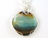 Wire Wrapped Amazonite Gemstone Necklace