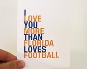Fathers Day Card, I Love You More Than Florida Loves Football, A2