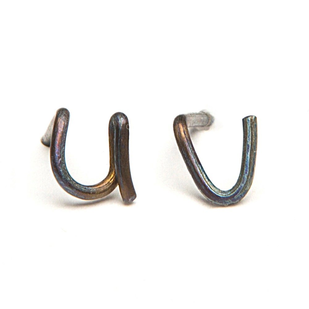 Alphabet letter initial, custom personalized earrings.