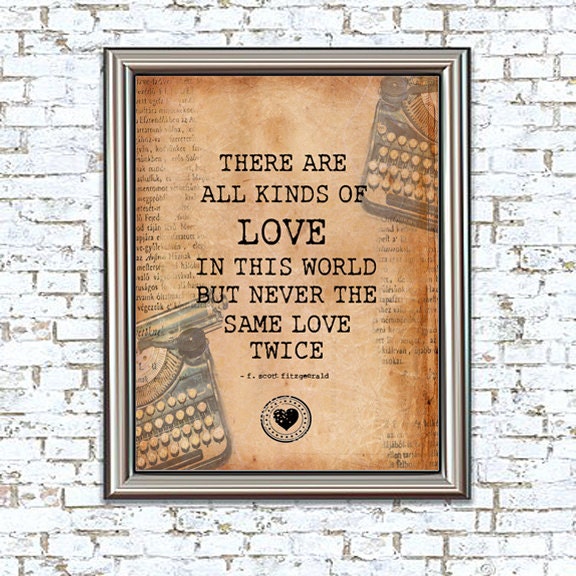 Never the Same Love 8x10 Love Quote Print C.S.Lewis rustic typewriter typography