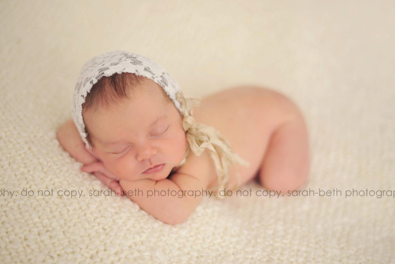 Newborn Lace Bonnet