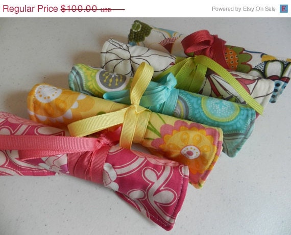 25% OFF Memorial Day Sale Bridesmaid Gift/Favor for Bridal Party of 5 Travel Jewelry Roll Organizers