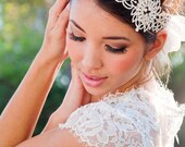 Camille, Bridal Bandeau Headpiece, Rhinestone Beaded Headpiece,  Bandeau,  Boho Veil, Wedding Accessories