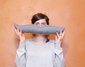 Gray Mustache Pillow