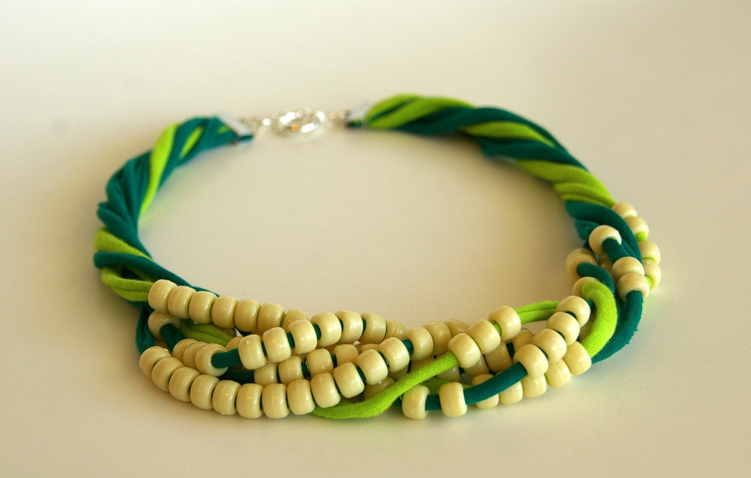 Twisted Tshirt Beaded Neckalce