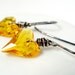 Swarovski Sunflower Yellow Heart Earrings Wire Wrapped Oxidized Sterling Silver Wild Hearts