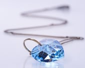 Blue Heart Necklace Heart Pendant Swarovski Crystal Heart Jewelry Romantic Gift For Her