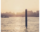 bird london river thames sunset photo print - whimsical fine art architecture photography, animal, embankment - 12x12