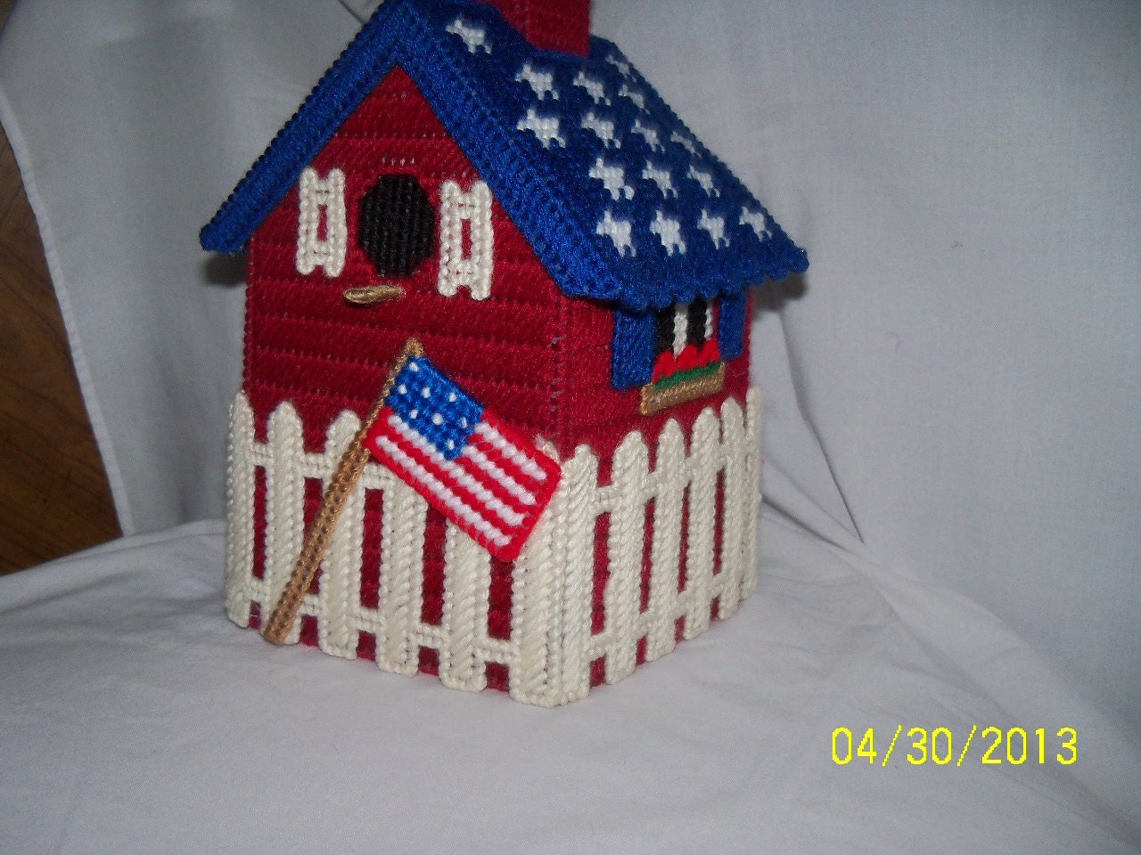 July 4 th  Holiday Birdhouse Tissue Box Cover