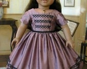 40% OFF SALE -American Girl mid-1800s mauve/black silk dress