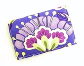 Business Card Holder - Floral in purple, lavender, green, and yellow