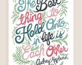11x14-in Audrey Hepburn Quote Illustration Print.