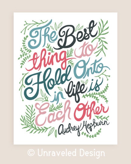 11x14-in Audrey Hepburn Quote Illustration Print.