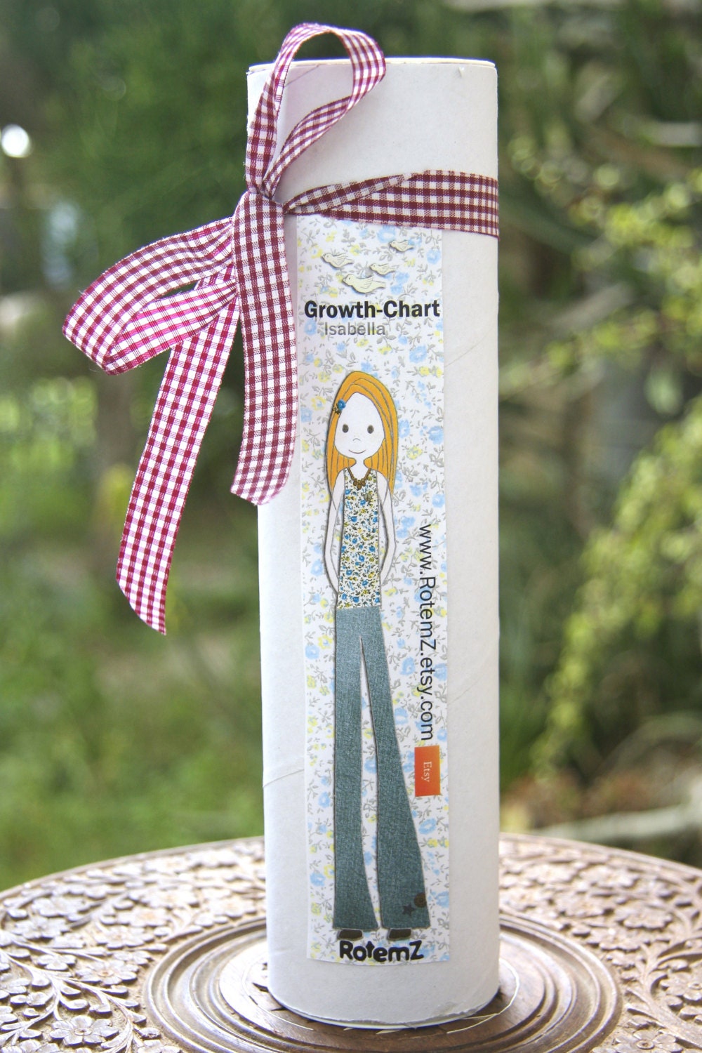 Floral Growth Chart for Girls Complimentary Personalization