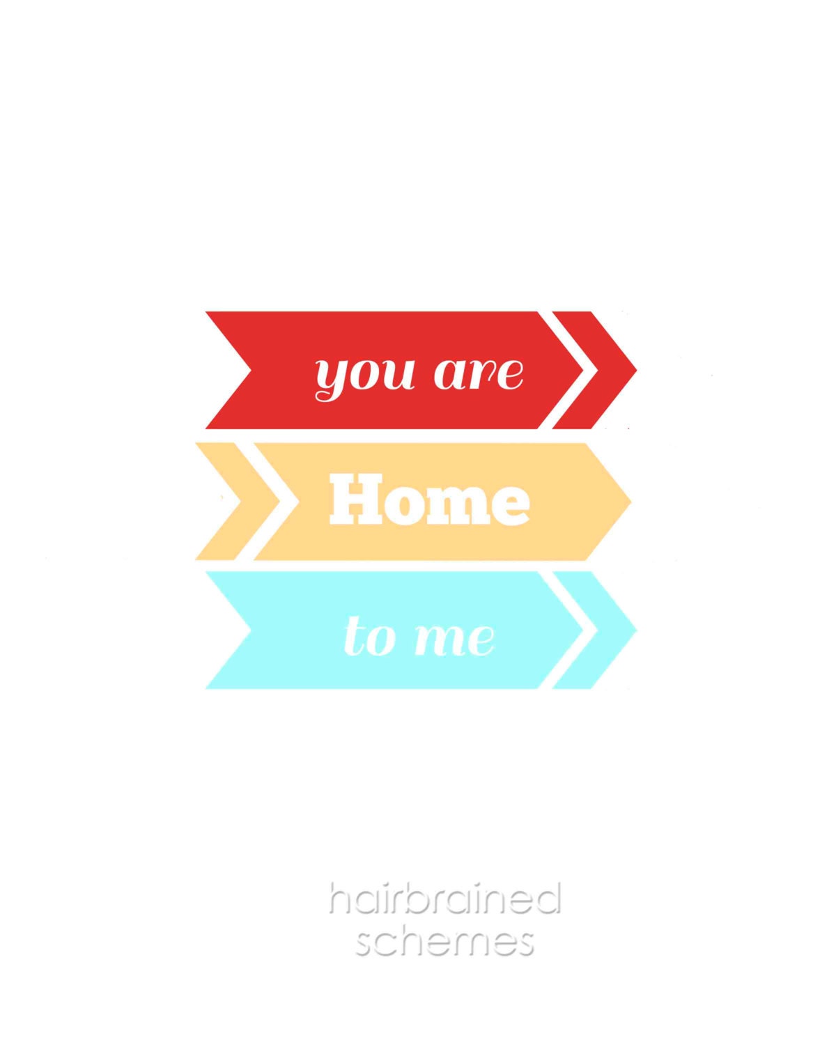 Home Typography Poster Sign - Welcome Home Sign Wedding Gift- Love Digital Art Neon Bright Red Yellow Aqua Blue