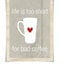 Digital Art Poster Print Life is too short for bad Coffee - distressed grey background - modern original print - 8x8