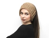 Beige Headband, Bulky Knit Headband, Earwarmers, Headwarmer, Headwrap by Solandia, Knitting accessories, Women Fashion, winter, ski
