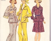 SALE Vintage 1970s Sewing Pattern Flare Leg Pants Shirt Jacket and A-Line Skirt Simplicity 6106 Size 40 Bust 44"