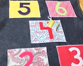 Hopscotch Mat, Roll Up, Fold Up, Fabric, Denim, and Felt
