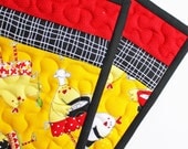 Chef Chicken - Handmade Quilted Potholders - Set of Two