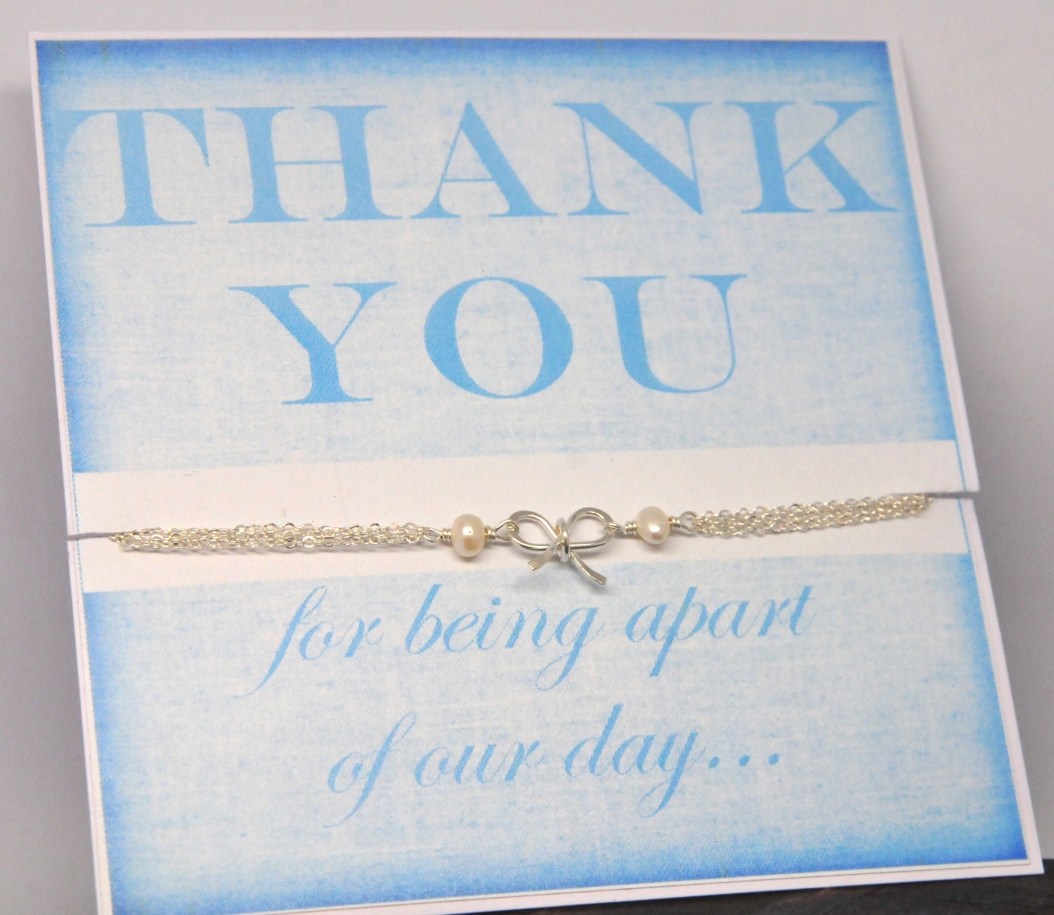 Thank You Bridesmaid Gifts with Gift Card, Personalized Bridesmaid Jewelry