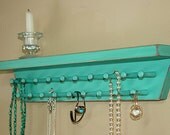 Jewelry Storage Holder Necklace Shelf Bracelet Necklace Organizer Vintage Green Turquoise Wall Shelf  Jewelry Holders