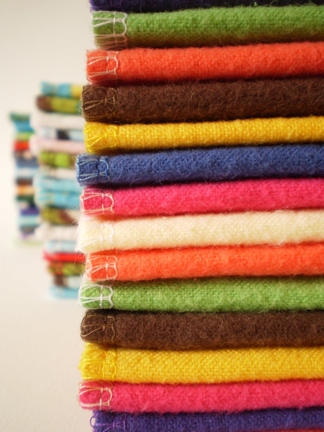 Reusable Cloth Wipes Pack of 16--Rainbow Solids Mix--Ready To Ship