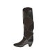 Charles David Black Leather & Suede Boots Scallop Layers Women size 7 B