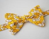 Freestyle Bow Tie- Yellow, White and Brown Floral