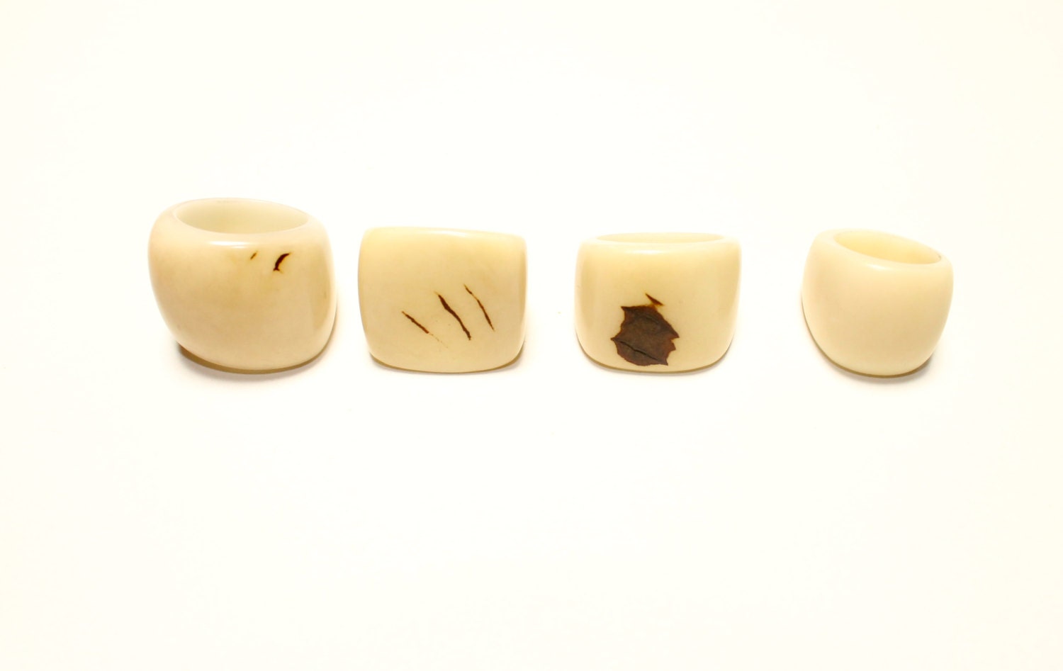 Beige Tagua Rings- Eco-Friendly Jewelry