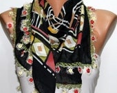 BIG SALE Turkish Anatolians Scarf  - Oya - Yemeni - Cowl   - Multicolor - New