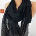 Black  Shawl Scarf -  Cowl Scarf - Bridesmaid Gift -- for Her - Gift - mom -  fatwoman