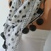 White Scarf Polka Dot Scarf - Cotton Scarf Cowl Scarf with Lace Edge - fatwoman